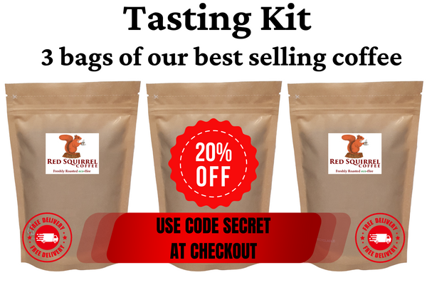 One-Off Deal Tasting Kit - 3 Bags. Use code SECRET for 20% off and free delivery